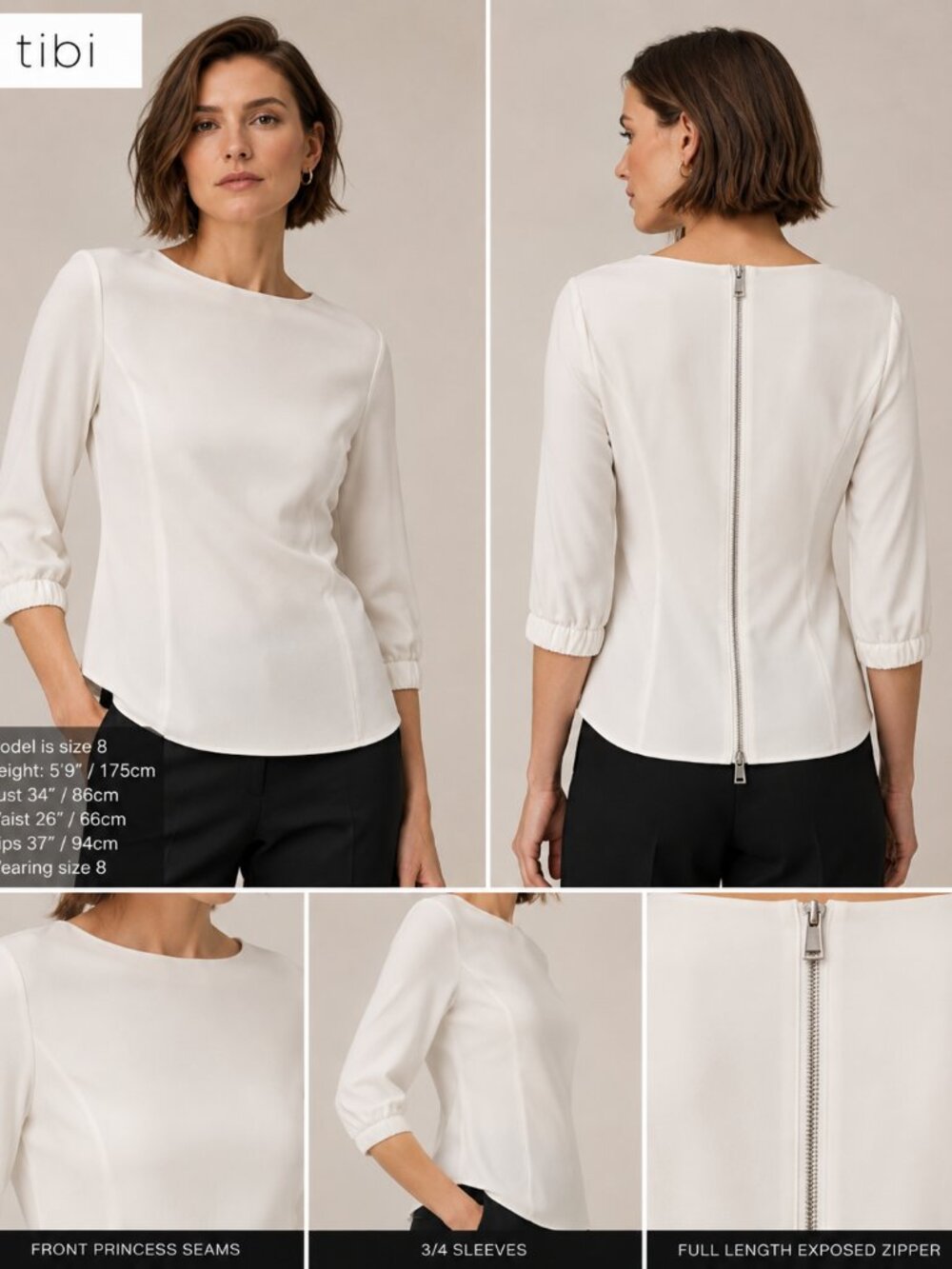 Tibi IVORY BLOUSE SIZE 8 OR MEDIUM